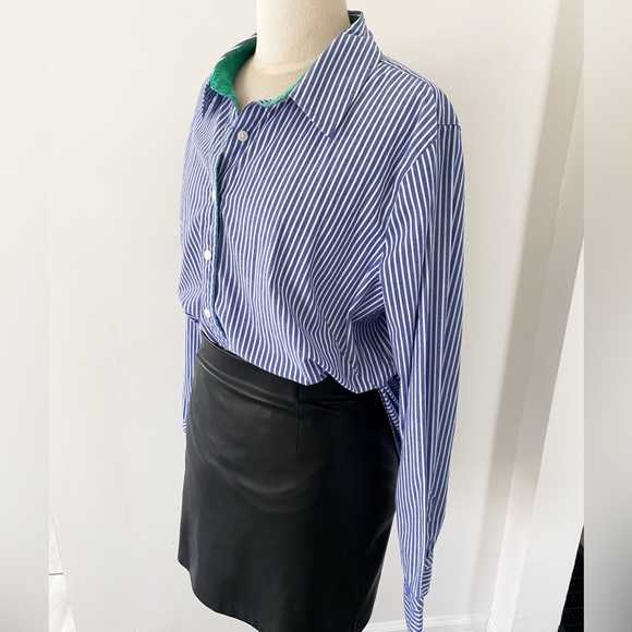 Van Heusen Blue Striped Button Down Shirt, Size XXL - Picture 2 of 10